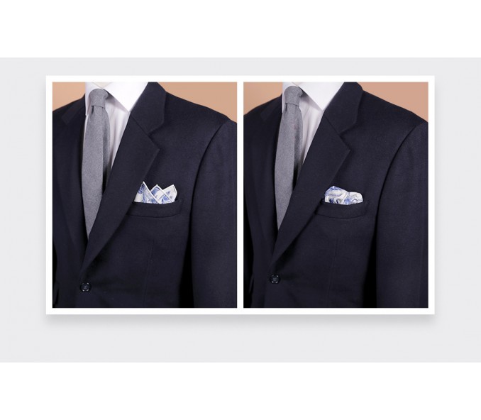 Cinabre Pochette Toile De Jouy Bleu