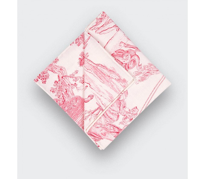 Cinabre Pochette Toile De Jouy Rouge