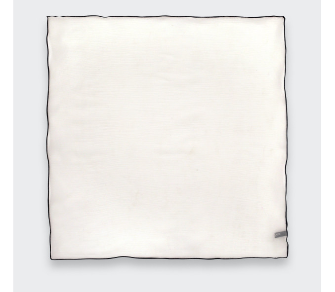 Cinabre Pochette Voile Blanche Bourdon Bleu Marine