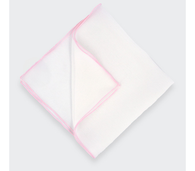 Cinabre Pochette Voile Blanche Bourdon Rose Pâle