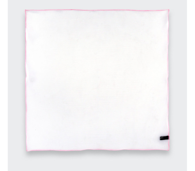 Cinabre Pochette Voile Blanche Bourdon Rose Pâle