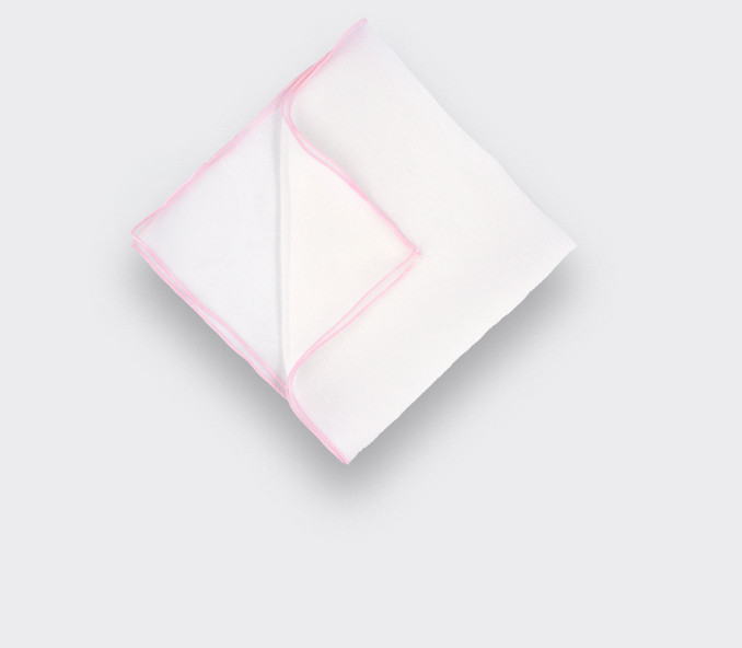 cinabre Pochette Voile Blanche bourdon rose pâle