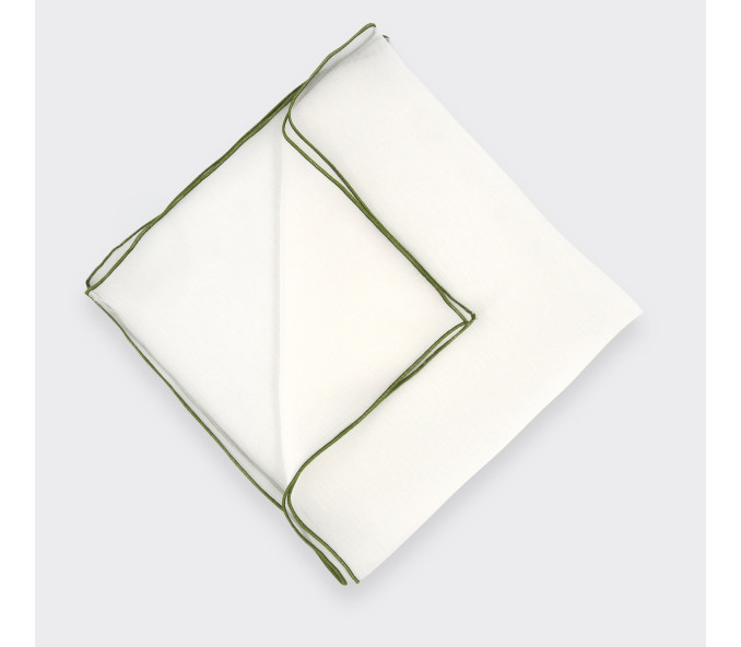 Cinabre Pochette Voile Blanche Bourdon Vert