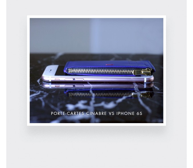 Cinabre Porte Cartes Caviar Noir Bleu