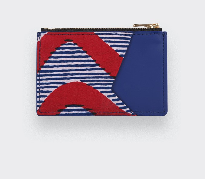 Cinabre Porte Cartes Wax Vagues Rouges