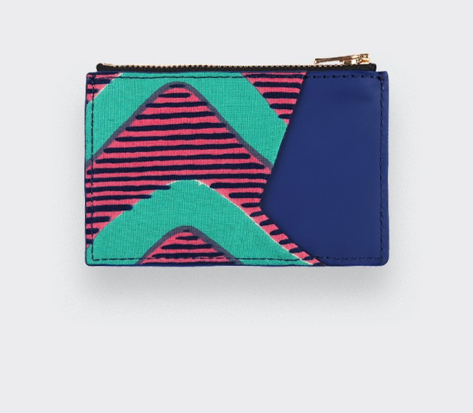 cinabre Porte Cartes Wax Vagues Turquoises