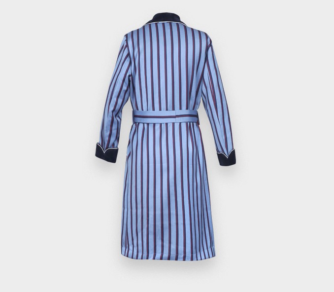 Cinabre Robe De Chambre Rayures Bleues