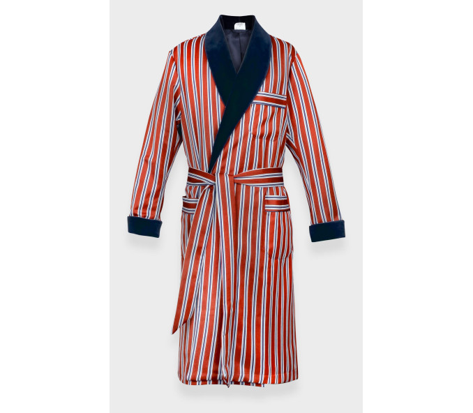 Cinabre Robe De Chambre Rayures Rouges