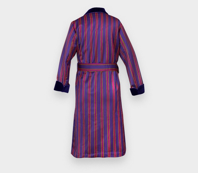 Cinabre Robe De Chambre Rayures Violettes