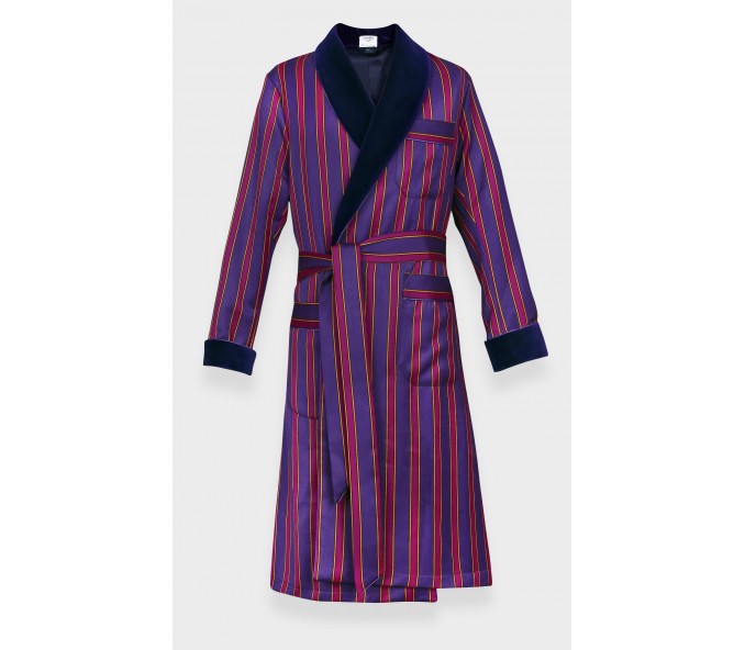 Cinabre Robe De Chambre Rayures Violettes