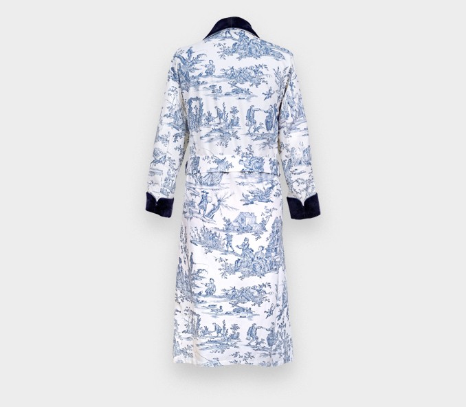 Cinabre Robe De Chambre Toile De Jouy