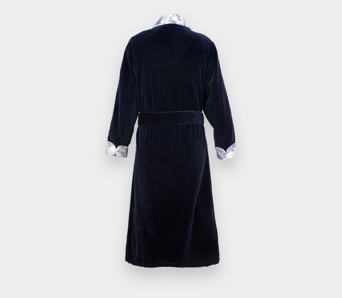 Cinabre Robe De Chambre Velours Marine