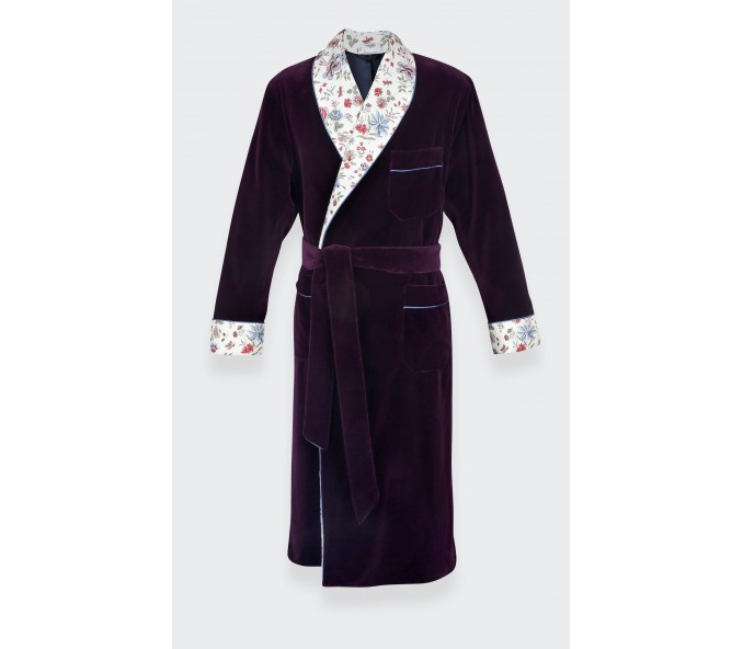 Cinabre Robe De Chambre Velours Prune