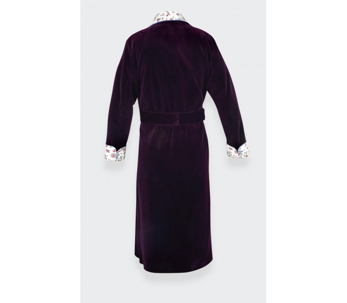 Cinabre Robe De Chambre Velours Prune