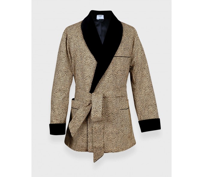 Cinabre Smoking Jacket Plumettes Marron Crème