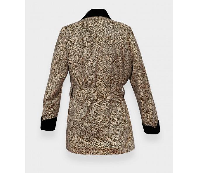 Cinabre Smoking Jacket Plumettes Marron Crème