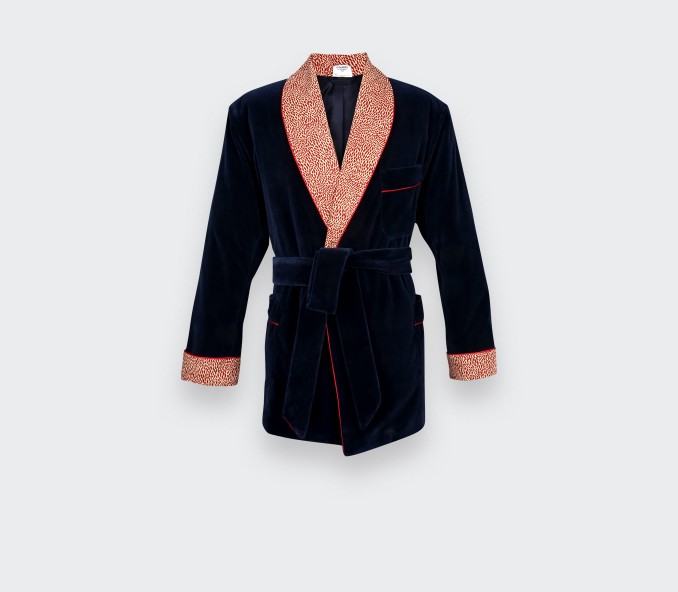 cinabre Smoking Jacket Velours Bleu marine