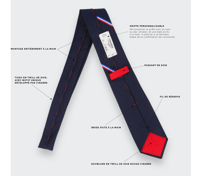 Cinabre Cravate America's Cup Team France - Monorayure