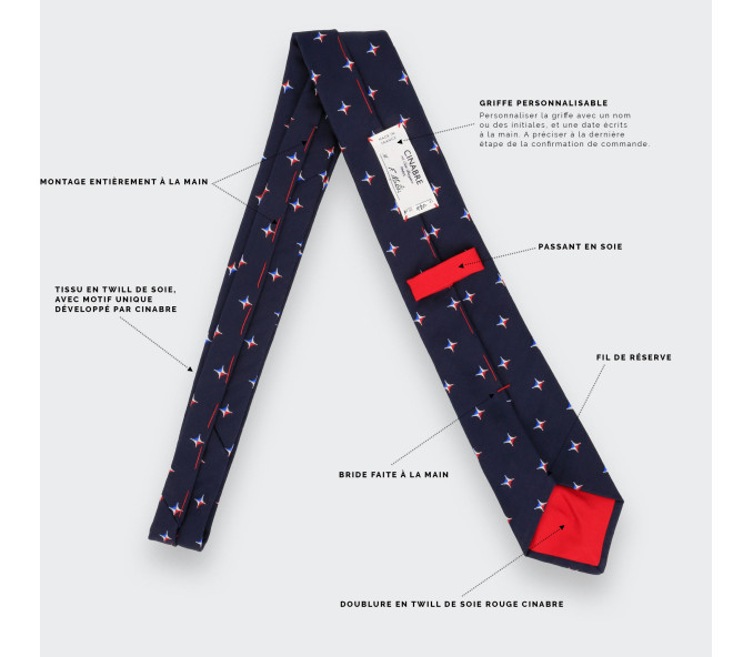 Cinabre Cravate America's Cup Team France - Rose Des Vents