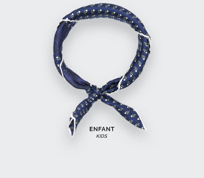 cinabre Foulard Enfant Grand Pan Marine Gris Soucoupe