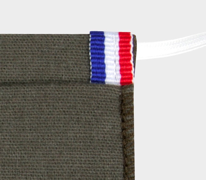 Cinabre Masque En Tissu Kaki Lavable Catégorie 1 - Made In France