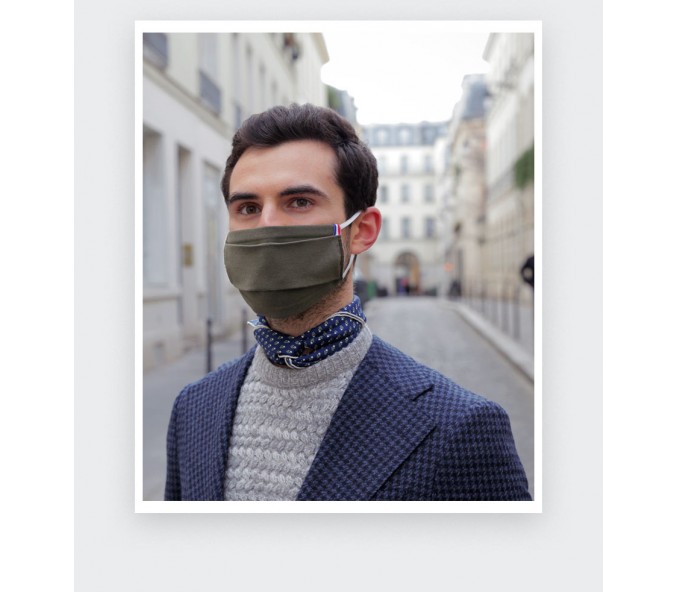 Cinabre Masque En Tissu Kaki Lavable Catégorie 1 - Made In France