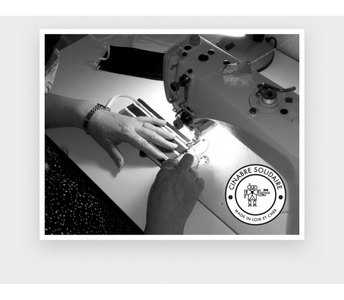 Cinabre Masque Enfant En Tissu Blanc Lavable Catégorie 1