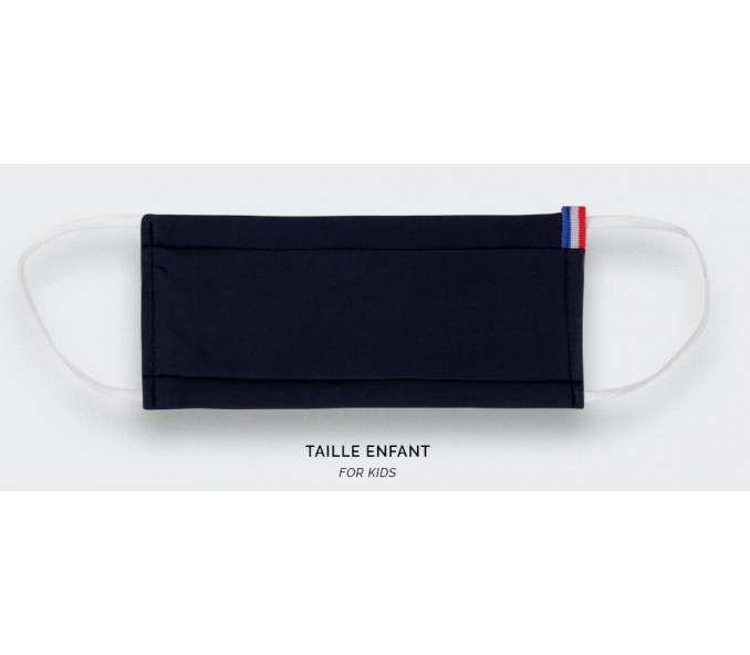 Cinabre Masque Enfant En Tissu Bleu Marine Lavable Catégorie 1
