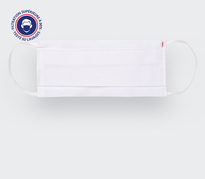 cinabre Masque grand public Bride Blanc Catégorie 1 - Made in France