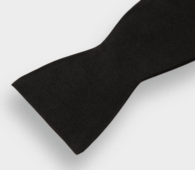 Cinabre Noeud Papillon A Nouer Satin Noir Classique