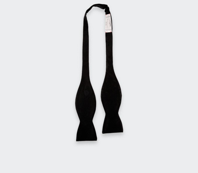 cinabre Noeud Papillon A Nouer Satin Noir Classique