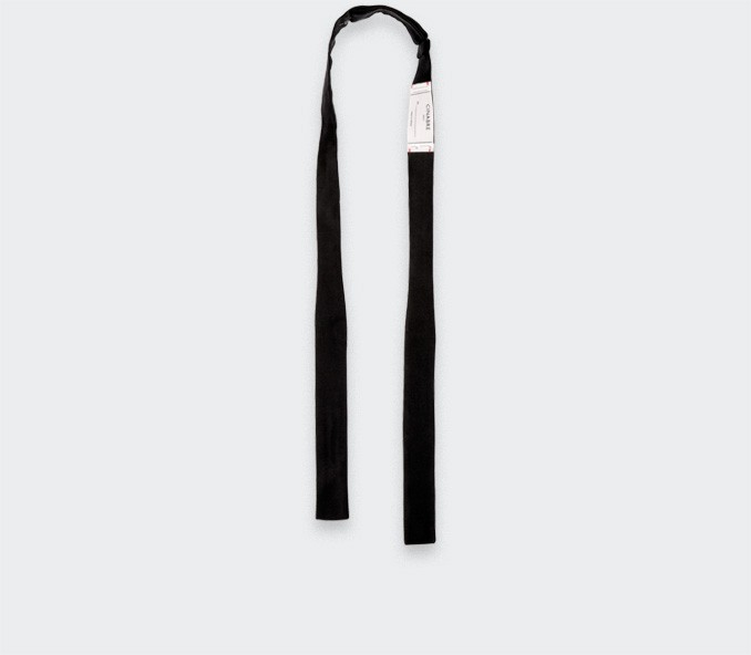 cinabre Noeud Papillon A Nouer Satin Noir Ultra Slim