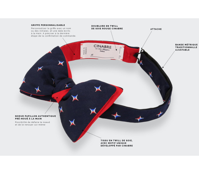 Cinabre Noeud Papillon America's Cup Team France - Rose Des Vents