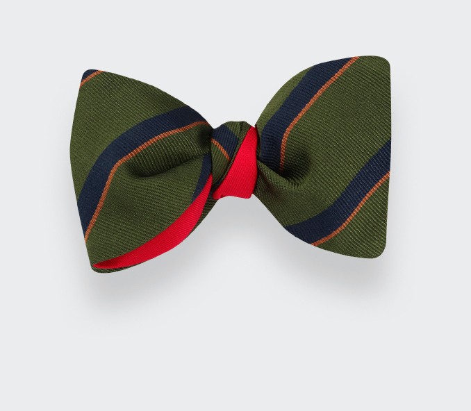 cinabre Noeud papillon Club Vert Marine et Moutarde