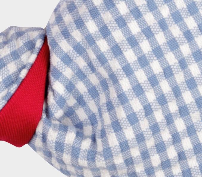 Cinabre Noeud Papillon Enfant Seersucker Vichy Bleu Ciel