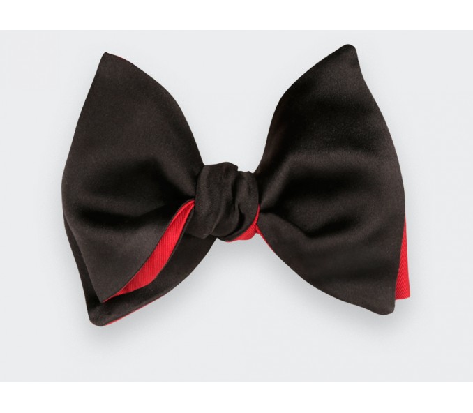 Cinabre Noeud Papillon Satin Noir Cinabre Grand Format