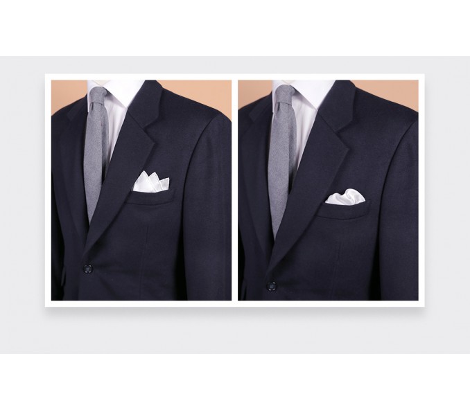 Cinabre Pochette Blanche Pour Costume En Twill De Soie