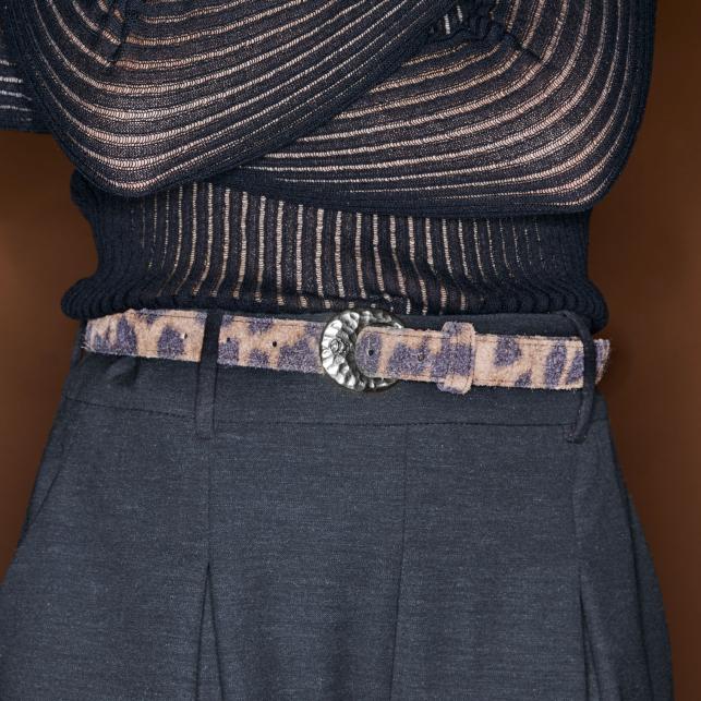 Claris Virot Baby Ceinture Cuir Leo Vintage Demi Lune Argent - Claris Virot