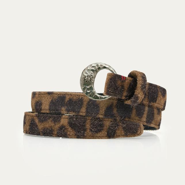 claris virot Baby Ceinture Cuir Leo Vintage Demi Lune Argent - Claris Virot