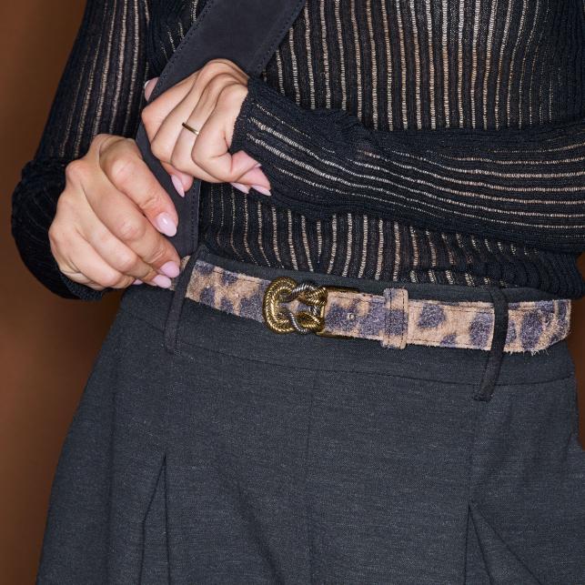 Claris Virot Baby Ceinture Cuir Leo Vintage Noeud - Claris Virot