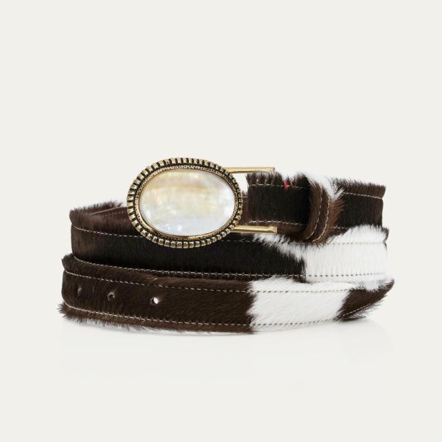 Claris Virot Baby Ceinture Cuir Rodeo Dallas Or Et Nacre