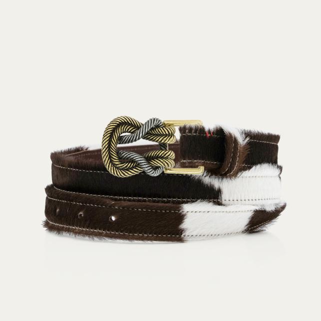 Claris Virot Baby Ceinture Cuir Rodeo Noeud Mixé Or Et Argent