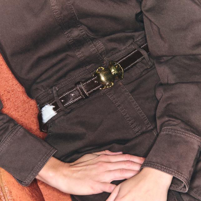 Claris Virot Baby Ceinture Cuir Rodeo Scarabée Dorée