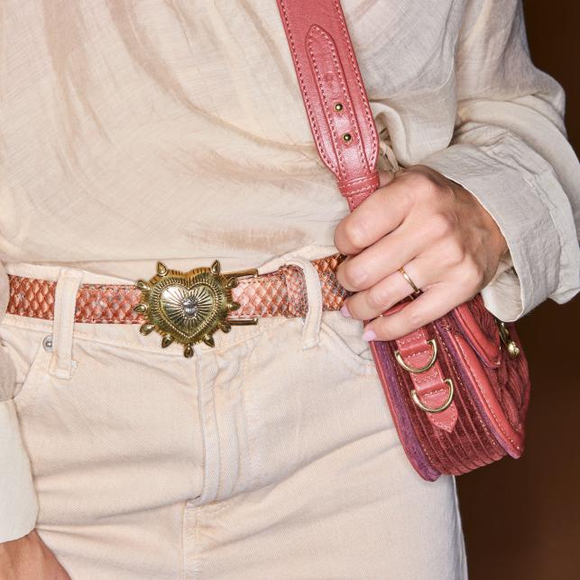 Claris Virot Baby Ceinture Python Cuivre Lavé Ex Voto - Claris Virot