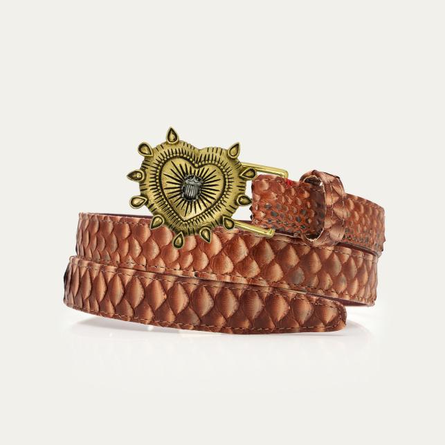 claris virot Baby Ceinture Python Cuivre Lavé Ex Voto - Claris Virot