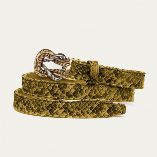 claris virot Baby Ceinture Python Kaki Noeud - Claris Virot