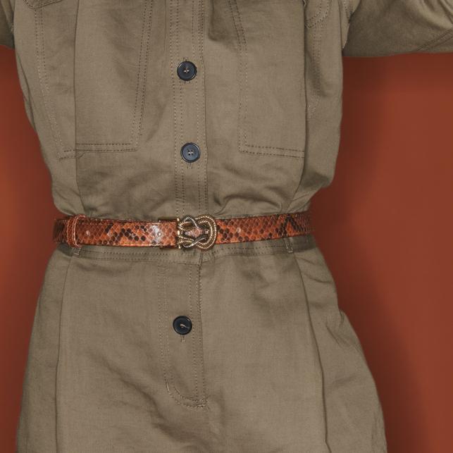 Claris Virot Baby Ceinture Python Moka Noeud - Claris Virot