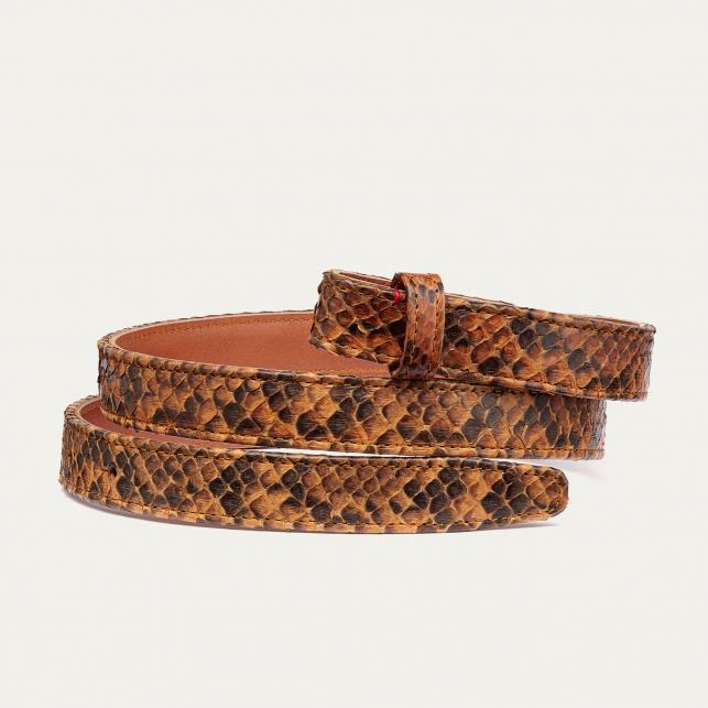 Claris Virot Baby Ceinture Python Moka Serpent Doré - Claris Virot