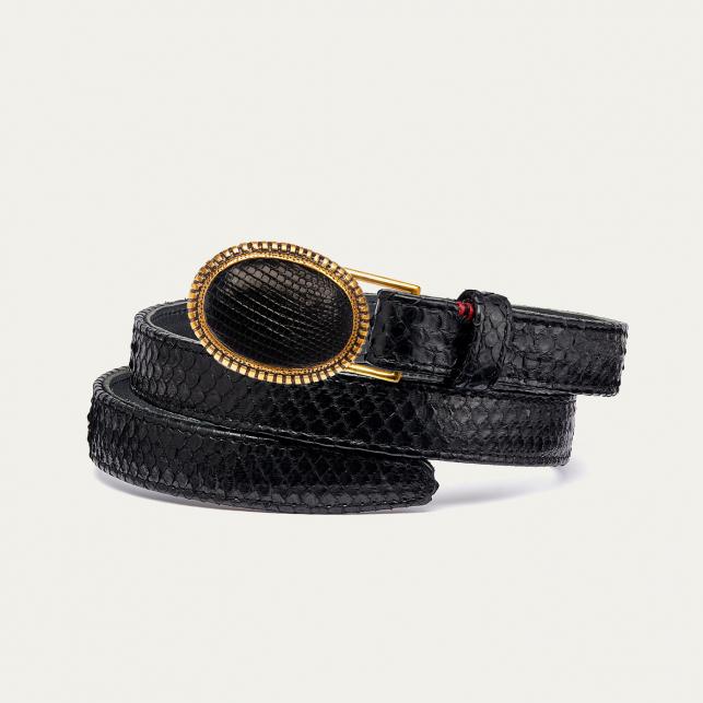 claris virot Baby Ceinture Python Noir Dallas Dorée