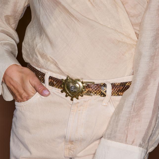 Claris Virot Baby Ceinture Python Oeil De Tigre Ex-Voto - Claris Virot